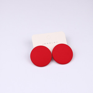Sic Moda Red Round Earrings 4387Z - Img 4