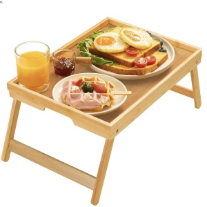Tavă pliabilă din bambus 41,5 x 30 cm, pentru micul dejun