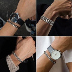 Brățară Bărbătesc din Inox chirurgical 316L — Argintiu - Img 5