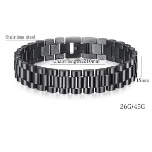 Brățară Bărbătesc din Inox chirurgical 316L — Negru - Img 2