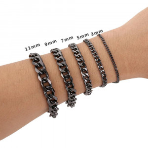 Brățară Bărbătesc din Inox chirurgical 316L — Negru - Img 2