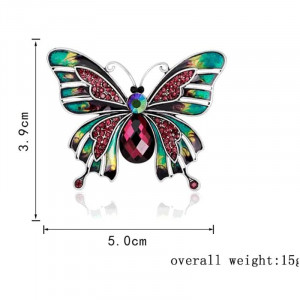 Broșă Damă din Aliaj metalic — Multicolor cu cristal - Img 2