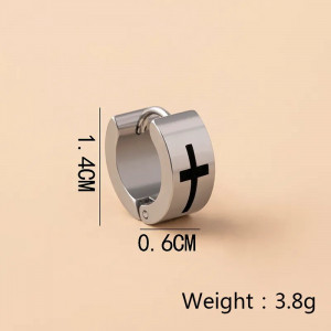 Cercei Bărbătesc din Inox chirurgical 316L — Argintiu - Img 4