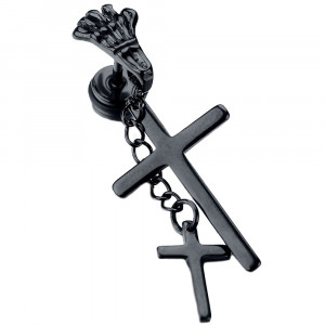 Cercei Bărbătesc din Inox chirurgical 316L — Negru
