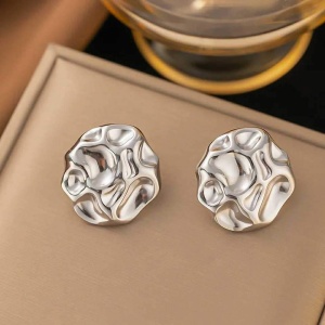 Cercei Damă din Inox chirurgical 316L — Argintiu - Img 3