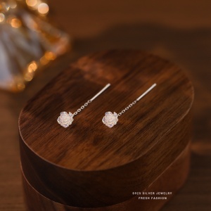 Cercei Eleganti Floare, din Argint 925, Sic Moda 6103 - Img 4