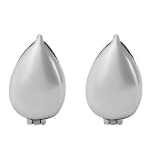 Cercei Ovali din Argint 925 Placat cu Rodiu - Design Minimalist