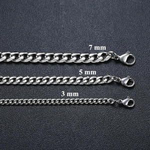 Colier Bărbătesc din Inox chirurgical 316L — Argintiu - Img 3