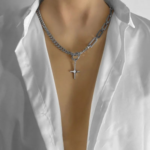 Colier Bărbătesc din Inox chirurgical 316L — Argintiu - Img 3