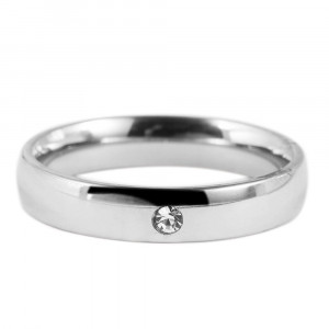 Inel Bărbătesc din Inox chirurgical 316L — Argintiu cu zirconiu