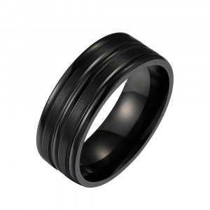 Inel Bărbătesc din Inox chirurgical 316L — Negru
