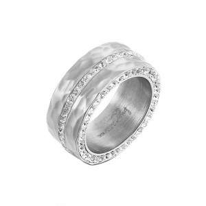 Inel Damă din Inox chirurgical 316L — Argintiu cu zirconiu