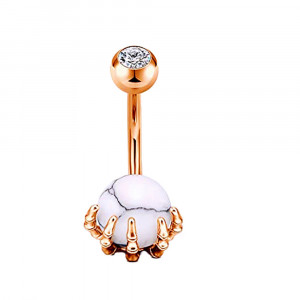 Piercing Damă din Inox chirurgical 316L — Alb - Img 2