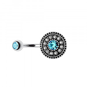 Piercing Damă din Inox chirurgical 316L — Argintiu cu cristal - Img 3