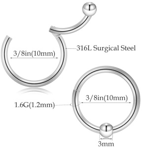 Piercing Damă din Inox chirurgical 316L — Argintiu - Img 5