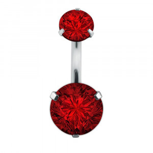 Piercing Damă din Inox chirurgical 316L — Rosu cu cristal