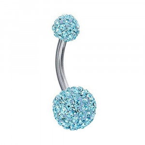 Piercing Damă din Inox chirurgical 316L — Turcoaz cu stras