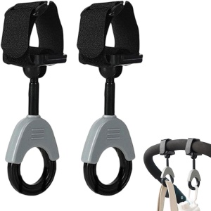 Set 2 cârlige pentru cărucior, plastic și velcro, sarcină maximă 2 kg - Img 6