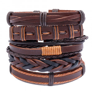 Set of 5 eco leather bracelets SIC MODA 4335 - Img 1