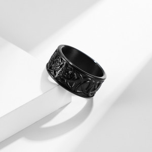 Black Titanium Ring, Celtic Knot and Wolves SIC MODA 5084 - Img 2