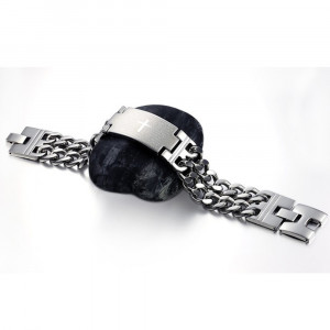 Brățară Bărbătesc din Inox chirurgical 316L — Argintiu - Img 5