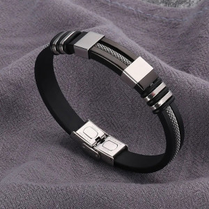 Brățară Bărbătesc din Inox chirurgical 316L — Negru - Img 5