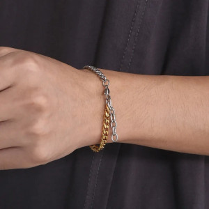 Bratara bicolora Inox SIC MODA 5636B - Img 2