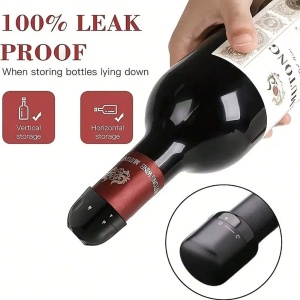 Capac de etanșare pentru sticla de vin, rotativ, din silicon - Img 4