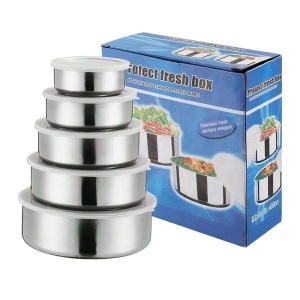 Caserole din inox cu capac ermetic, set 5 bucăți - Img 4