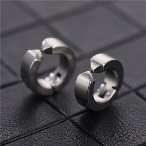Cercei Bărbătesc din Inox chirurgical 316L — Argintiu - Img 6