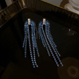 Cercei Damă din Aliaj metalic — Alb cu cristal - Img 5