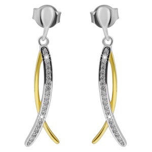 Cercei Eleganți cu Zirconiu din Argint 925 Placat cu Rodiu