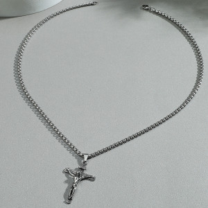 Colier Bărbătesc din Inox chirurgical 316L — Argintiu - Img 3