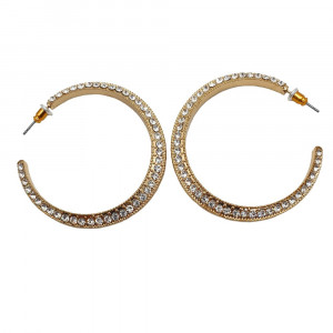 Golden Earrings with 13 Str Strass - Img 2