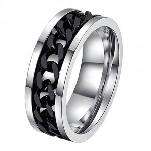 Inel Bărbătesc din Inox chirurgical 316L — Negru