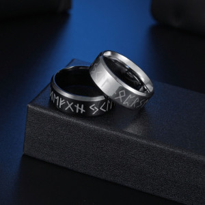 Inel Bărbătesc din Inox chirurgical 316L — Negru - Img 4