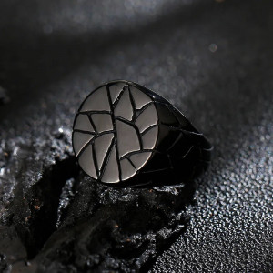 Inel Bărbătesc din Inox chirurgical 316L — Negru - Img 6