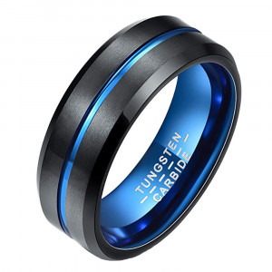 Inel Bărbătesc din Tungsten — Negru