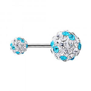 Piercing Damă din Inox chirurgical 316L — Alb cu stras - Img 2