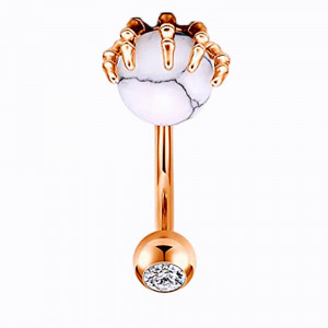 Piercing Damă din Inox chirurgical 316L — Alb