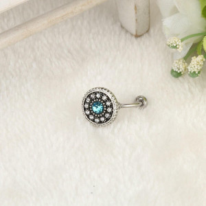 Piercing Damă din Inox chirurgical 316L — Argintiu cu cristal - Img 4