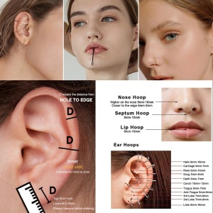 Piercing Damă din Inox chirurgical 316L — Auriu - Img 5