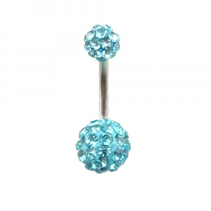 Piercing Damă din Inox chirurgical 316L — Turcoaz cu stras