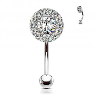 Piercing Damă din Inox chirurgical 316L cu cristal - Img 3