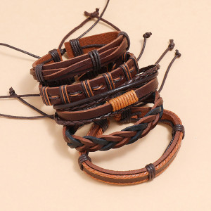 Set of 5 eco leather bracelets SIC MODA 4335 - Img 2