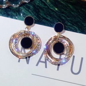 SIC MODA 5138 Gold and Black earrings - Img 2