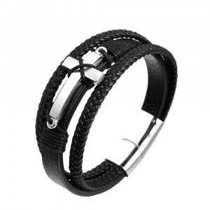 Stainless steel and leather bracelet SIC MODA 5629 - Img 1