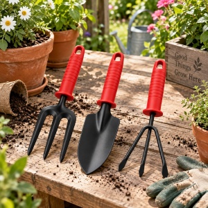 Unelte de grădinărit cu mâner din plastic 21 cm, set 3 piese