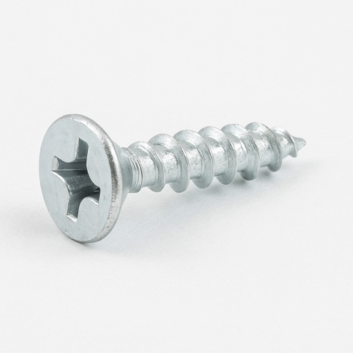 Șurub pentru PAL și lemn, cap încastrat 4,0x18 mm, PZ2 – Zincat Alb 100 buc