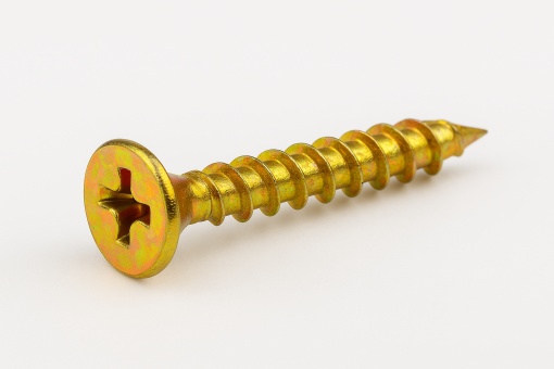 Șurub pentru PAL și lemn, cap încastrat 4,0x35 mm, PZ2 – Zincat Galben 100 buc